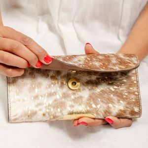 Real Genuinecowhide Leather Clutch New Design Stylish Multi Uses Western Hot Sale Real Cowhide Small <b>Wallets</b> For Women - Product Image 2