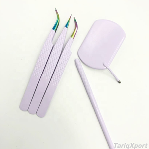 Juego de Pinzas Profesionales Personalizadas de Acero Inoxidable para Extensión de Pestañas, Antimagnéticas, de 10 mm de Precisión, Multicolores, para Cejas - Product Image 3