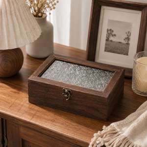 Coffret de rangement pour bijoux en bois économique pour bagues, boucles d'oreilles, montres et petits accessoires avec un aspect haut de gamme - Product Image 4