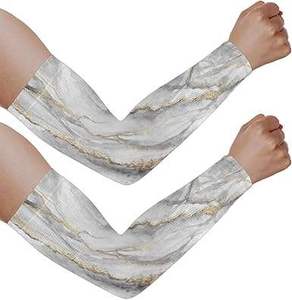 Mangas de compresión para ciclismo con estampado de mármol, protección anti-UV, unisex, para adultos, mangas deportivas sin costuras de alta calidad - Product Image 1