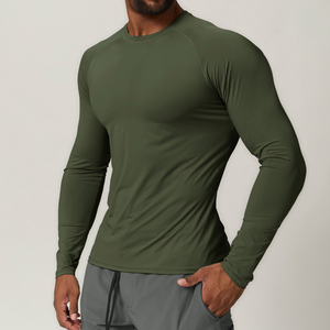 Camiseta de Manga Larga de Algodón con Estampado Personalizado para Hombre, Camiseta Deportiva Lisa de Corte Ajustado, Fabricada por Fitness Concepts - Product Image 2
