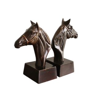 Decorative Metal with Wooden Base and Gold Finished Decorative Human Figurine <b>Book</b> Support Ends for Office, <b>Library</b> & Home Decor - Product Image 4