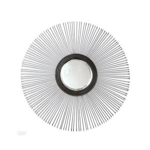 Miroir mural moderne de luxe en métal cintrée avec cadre élégant – Miroir décoratif haut de gamme pour salon et entrée - Product Image 6