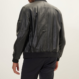Veste d'aviateur vintage en similicuir pour homme, doublée polaire, chaude, zippée, style streetwear, idéale pour l'hiver - Product Image 6