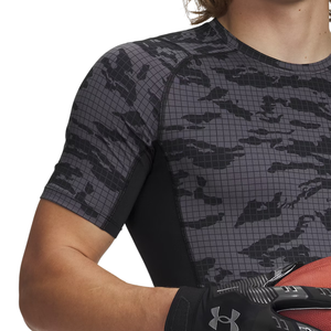 T-shirt de compression personnalisé pour homme, noir et gris camouflage, à manches courtes, col ras du cou, ajusté, pour la gym, l'entraînement, le sport, le football, sous-vêtement technique - Product Image 6