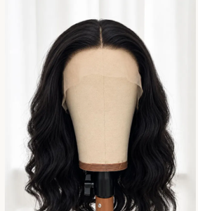 Peluca frontal de encaje HD de onda corta negra premium, peluca de cabello humano virgen brasileño, peluca bob de cabello ondulado para mujer - Product Image 1