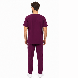 Ensemble de blouses médicales pour hommes, uniforme médical personnalisé pour hôpital et soins de santé, tenue de travail pour médecin, chemise à col en V et pantalon, blouses médicales respirantes - Product Image 5