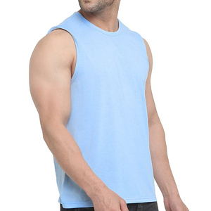 Débardeurs pour hommes fabriqués au Pakistan, personnalisables, de haute qualité, en Spandex/Polyester, respirants, lavés, sportifs, col rond, 180g, les plus vendus - Product Image 4