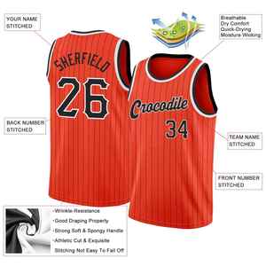 Custom Sublimated Basketball Jersey <b>Red</b> Striped <b>Mesh</b> Tank <b>Top</b> Adult Unisex Breathable Athletic Wear Custom Team Name Front Print - Product Image 4