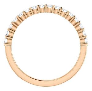 Anillo de Boda de Media Eternidad con Moissanita de Corte Redondo TCW, Plata de Ley 925 Chapada en Oro, Apilable, para Aniversario Nupcial - Product Image 2
