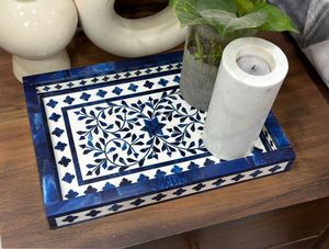 Bone Mosaic Tray Bone Inlay Coffee <b>Table</b> Tray Bone Inlay <b>Vanity</b> Tray Luxury Bone Inlay Tray - Product Image 3
