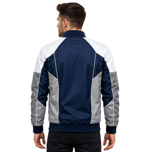 Custom <b>Men's</b> Navy Blue <b>White</b> Bomber <b>Jacket</b> Windproof Zip Up Flight <b>Jacket</b> Lightweight Polyester Casual Winter Coat OEM ODM - Product Image 4