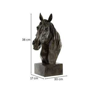 Trending product Horse Head Sculpture Bronze Figurine Handmade Artistic Tabletop Decor for Living Room - Product Image 2