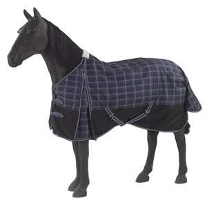Couverture imperméable pour cheval avec col haut et 2 sangles de fixation pour utilisation en extérieur toutes saisons, tissu Oxford - Product Image 4