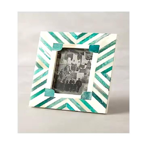 Stunning Artisan Crafted Family Photo Picture <b>Frame</b> Customizable Design With Beautiful Bone & Resin Inlay - Product Image 3
