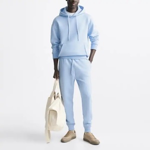Conjunto Deportivo Morado para Hombre con Capucha, Manga Larga, Color Sólido, Estilo Casual, Pantalones y Sudadera Holgados de Algodón para Otoño - Product Image 5