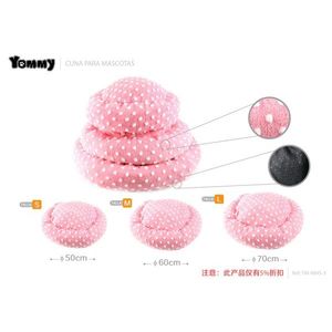 Coussin pour animaux Yommy en coton polaire à pois 50 60 70 cm pour chiens et chats - Product Image 1