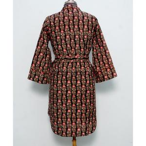 Beautiful Handmade Designer Block Printing Fabric 3/4 Sleeve Breathable Bodycon Shirt Button Closure Comfy Evening Formal Dress - Product Image 6