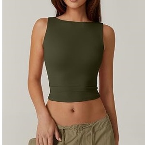 Womens Cross Backless Workout Top Women Racerback Tank Tops Open Back Running Tank Top Muscle Hollow Tank Yoga Shirts Breathable - Product Image 5