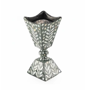 MOP Shell Inlay Resin Bakhoor Burner With Leaf Pattern <b>Square</b> Base Aromatic Holder All-Season Decorative Fragrance Burner - Product Image 2