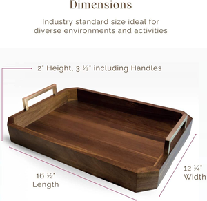 Wooden <b>Tray</b> <b>Decorative</b> Metal and Wood <b>Tray</b> Wood Serving <b>Tray</b> - Product Image 4