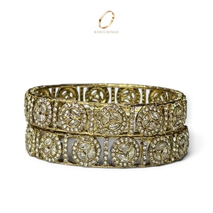 Ensemble de bracelets en acier inoxydable de style minimaliste, plaqué or antique, avec cristaux, pour femmes, bijoux de mariage indiens, bijoux de mode haut de gamme, vente en gros - Product Image 4