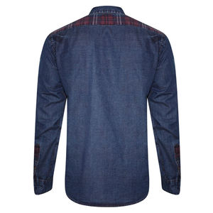 Chemises en jean 100 % coton pour hommes, délavage moyen uni, décontractées, à manches longues, boutonnées, vente en gros directe d'usine, prix abordable - Product Image 6