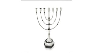 Candelabre à sept branches en métal doré, style antique, Menorah, pour rituels religieux du Judaïsme, Hanouka - Product Image 3