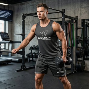 Ensemble short et t-shirt de sport personnalisé pour homme Wolson Industry – Confortable, extensible, avec soutien dorsal – Idéal pour la course et l'entraînement - Product Image 3
