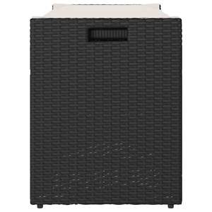 ม้านั่งเก็บของกลางแจ้ง ขนาด 39.4 นิ้ว ทำจากหวาย PE สีดำ พร้อมโครงเหล็กเคลือบสีฝุ่น ผลิตภัณฑ์ที่ทนทานและมีสไตล์ - Product Image 5