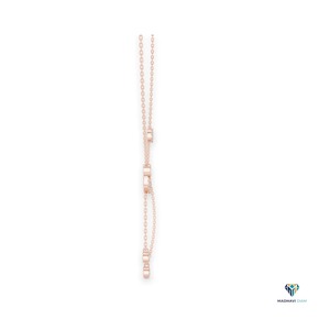 สร้อยคอรูปตัว Y ประดับเพชรทรงกลมสีโรสโกลด์ 0.46 กะรัต ทำจากทองคำแท้ 14K - Product Image 4