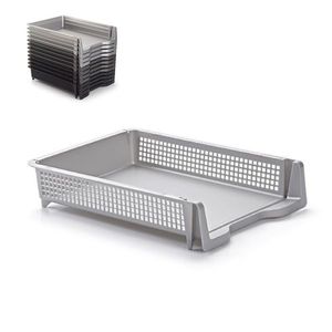 Vassoio portaoggetti in plastica 203x133x68mm impilabile, organizer da ufficio, inserto per cassetto, design rettangolare minimalista - Product Image 1