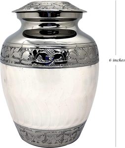 Urne funéraire sophistiquée en aluminium pour cendres d'adultes, avec couvercle à vis sécurisé, pour souvenir commémoratif - Product Image 5