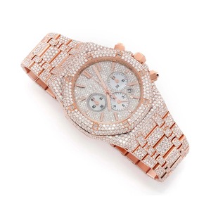 Trendy Men's Bling <b>Watch</b> VVS Moissanite Diamond Luxury Fancy Handmade Silver Bar Dial Quartz Stainless Steel Ready Stock - Product Image 1