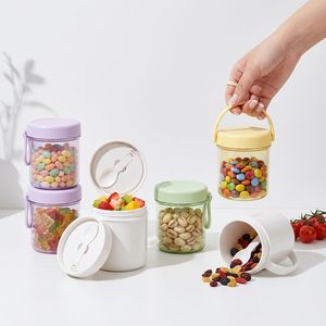 Wholesale Candy <b>Jar</b> Portable Round PET Clear <b>Plastic</b> Snack Storage <b>Jar</b> <b>with</b> Spoon <b>Lid</b> for Yogurt Cereal Vietnam Factory OEM ODM - Product Image 3