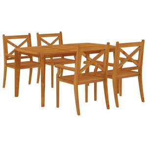 Ensemble de salle à manger de jardin en bois d'acacia massif, durable et aux dimensions standard - Product Image 3