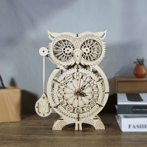 3D Wooden Puzzle Owl <b>Clock</b> Model Building Tool <b>Kits</b> Handmade Unique Christmas Gift for Construction Lovers - Product Image 4