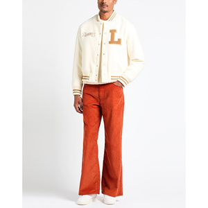 Blouson universel coupe ample style universitaire avec col montant, broderie frontale, style streetwear, épaules tombantes, 100 % coton - Product Image 3