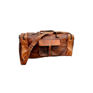 Hot Selling 24 Inch Genuine Leather Eco-Friendly Spacious Duffel <b>Bag</b> Multi-Purpose <b>Overnight</b> Weekender Gym Sports Travel - Product Image 1