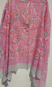 Cotton <b>Sarong</b> Pareo Beach Wrap, Hand Block Print <b>Bikini</b> Cover Up, Bohemian Lightweight Scarf for Women 100% Natural Cotton - Product Image 5