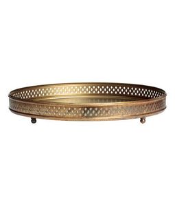 Round Brass Metal <b>Tray</b> for Coffee Table Decor <b>Vanity</b> Organizer Serving Plate for Hotel Restaurant Home Use - Product Image 6