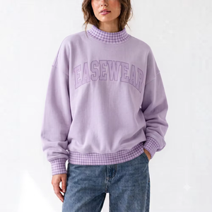Sweat-shirt en molleton oversize pour femme, col montant, qualité supérieure, molleton brossé, fabrication sur mesure, confortable pour tous les jours - Product Image 1