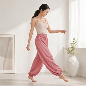 Wide Leg Breathable <b>Yoga</b> <b>Pants</b> for <b>Women</b>-High Waist Seamless Athletic Workout Fitness Harem <b>Pants</b> - Product Image 3