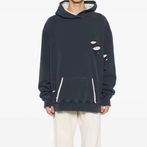 Pakistan Made Oversized Distressed Hoodie Garment Wash Cotton Fleece Streetwear Low MOQ OEM ODM Supplier - Product Image 1