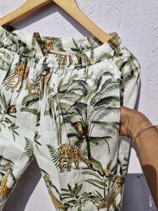 Conjunto de Pijama de Algodón con Estampado de Selva Tropical con Bolsillo, Ropa de Dormir para Mujer, Conjunto de Pijama Suave y Transpirable - Product Image 2