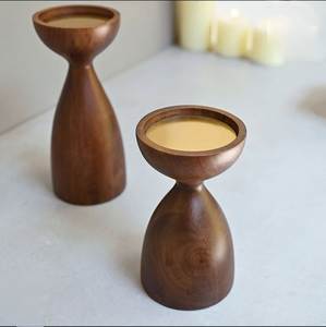 Cadeaux de Noël : Ensemble de 3 bougeoirs en bois noir imprimé, faits à la main, pour bougies chauffe-plat, décoration d'intérieur, au meilleur prix - Product Image 5