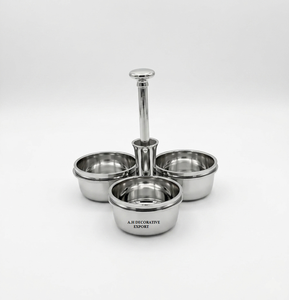 Plateau de service rotatif de luxe en acier inoxydable pour condiments, noix et snacks, avec poignée centrale, pour comptoir, bonbons et fruits secs - Product Image 1