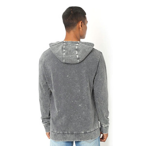 Sweat-shirts à capuche délavés à l'acide, en coton, coupe oversize, style streetwear décontracté, pour hommes, vente en gros à prix abordable, direct usine - Product Image 2