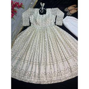 Designer <b>Evening</b> Anarkali <b>Gown</b> with Sequence and Embroidery Work - Product Image 1