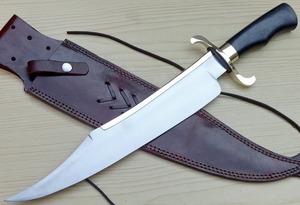 Cuchillo Bowie Hecho a Mano DIY OEM de 18 Pulgadas con Hoja de 3mm de Grosor, Acero D2, Punta Clip, Mango de Cuerno y Funda de Cuero - Cuchillo Personalizado - Product Image 6